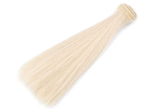Premium-Puppenhaartresse aus Synthetik (20 cm) – Glattes Puppenhaar für DIY-Puppenherstellung, Perücken und Bastelarbeiten