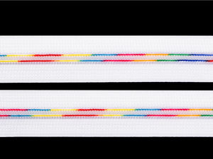Premium #5 Endlos-Nylon-Spiralreißverschluss Regenbogen - Weiß