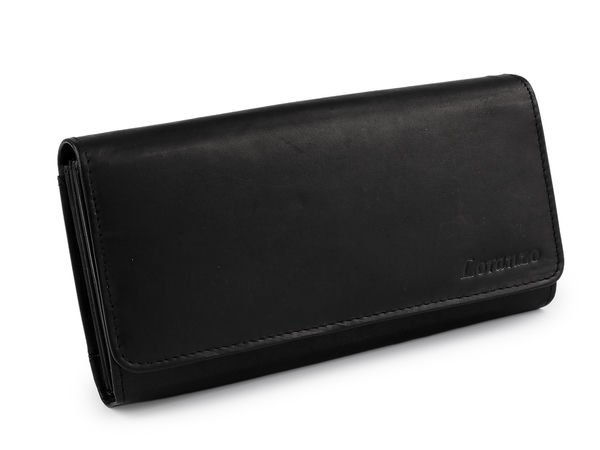 Premium-Kellnerbörse aus schwarzem Leder und professioneller Organizer - 10x19 cm seidenmatt