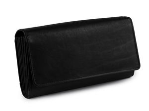 Premium-Kellnerbörse aus schwarzem Leder und professioneller Organizer - 10x19 cm seidenmatt