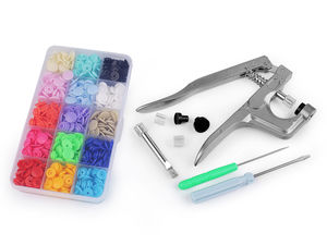 Set - Druckknopfzange und Kunststoff-Druckknöpfe Größe 20