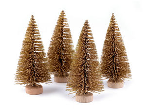 Premium glitzernder Mini-Weihnachtsbaum in Gold für die Tischdekoration - Eleganter festlicher Blickfang