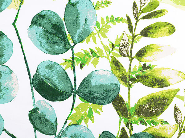 Premium Canvas-Stoff aus Baumwolle mit Blattmotiv - Elegantes botanisches Muster für Wohnaccessoires und Nähprojekte