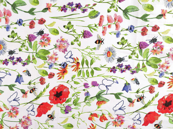 Baumwollstoff / Canvas, Wiesenblumen