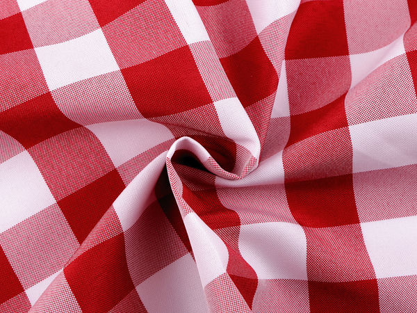 Rot karierter, wasserabweisender Teflon-Stoff (320 cm Breite) - Premium-Polyesterstoff für Tischdecken und Heimtextilien