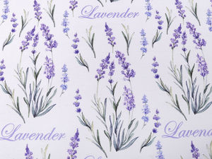 Premium Loneta Dekostoff - Polyester-Mischgewebe mit Lavendelmuster für Heimtextilien