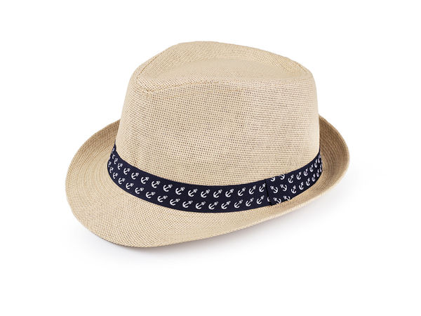 Kinder-Sommerstrohhut mit Anker-Motivband - Leichter, atmungsaktiver Sonnenschutz