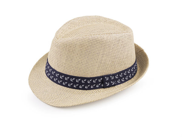 Kinder-Sommerstrohhut mit Anker-Motivband - Leichter, atmungsaktiver Sonnenschutz