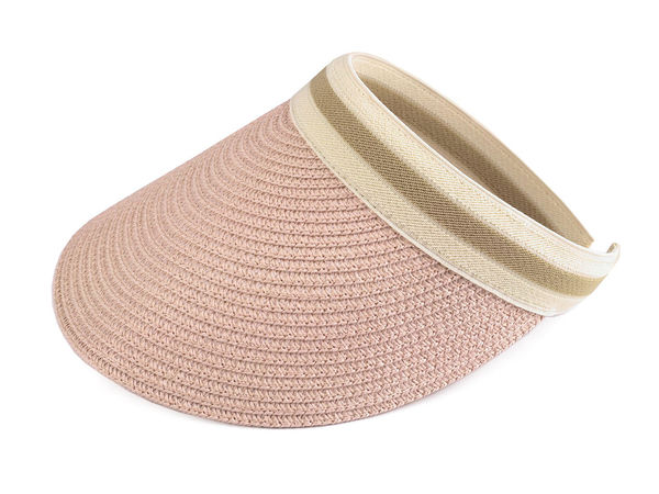 Elegantes Damen-Strohvisier mit elastischem Komfort-Stirnband – Leichter Sommer-Sonnenhut mit 13,5 cm Schirm