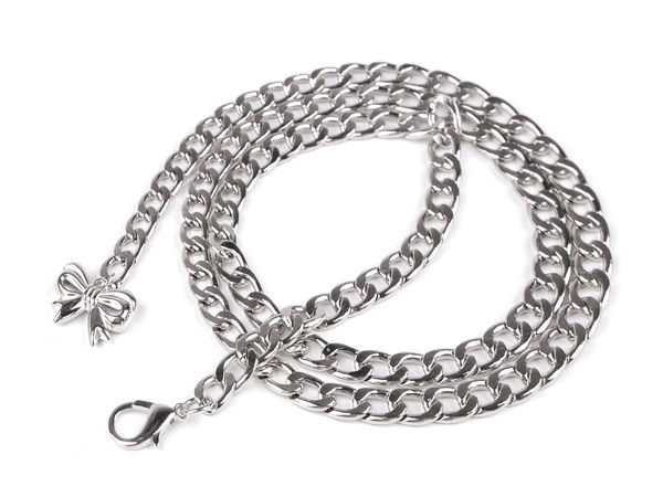 Silberner Kettengürtel für Damen mit Anhänger - Verstellbarer Metallglieder-Gürtel