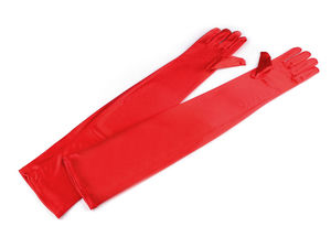Lange elegante Satinhandschuhe