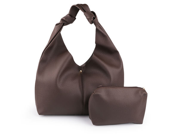 Große Premium-Handtasche aus Öko-Leder mit herausnehmbarer Innentasche - Elegante Shopper-Tasche mit geknoteten Henkeln (47x30 cm)