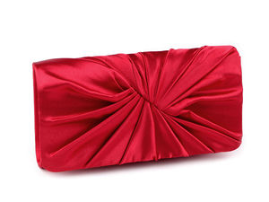 Premium-Satin-Clutch mit Plissierung - Elegante Abendtasche mit abnehmbarer Kette