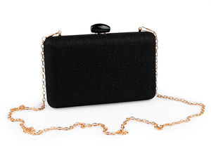 Elegante Abend-Clutch und Crossbody-Tasche in Muschelform mit feinem Glitzer und abnehmbarer Kette