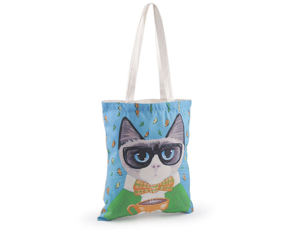Baumwolltasche Katze 34x40 cm