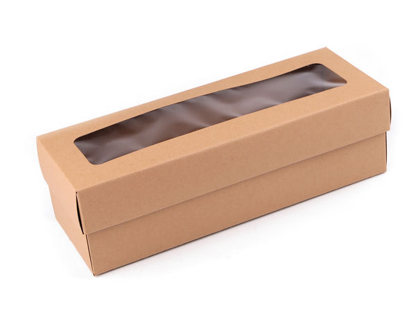 Premium-Weinflaschen-Geschenkkarton mit Sichtfenster - Naturbraun
