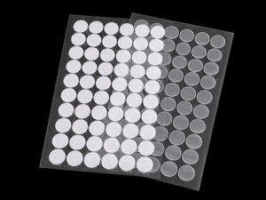 Selbstklebende Klettpunkte Ø15 mm transparent