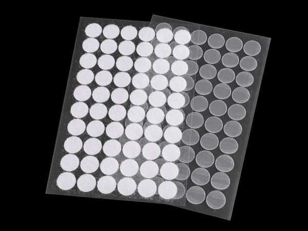 Selbstklebende Klettpunkte Ø15 mm transparent