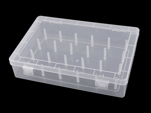 Transparente Nähgarn-Aufbewahrungsbox aus Kunststoff – Für 24 Garnrollen