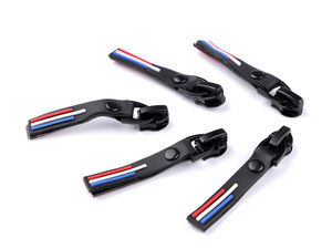 Premium Metall-Reißverschluss-Schieber Größe 6 mit Silikongriff für Nylon- und Spiral-Endlosreißverschlüsse - Schwarz