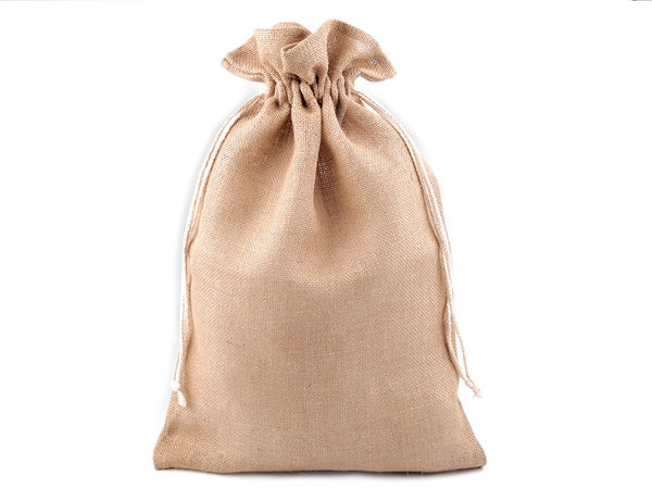 Premium-Jutebeutel mit Kordelzug (35 x 55 cm) - Geschenksack & Bastelbeutel aus Naturjute
