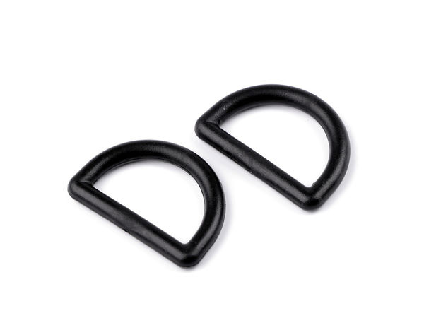 Premium D-Ring-Schnalle aus schwarzem Kunststoff (25 mm / 1 Zoll) – Leichter Gurtverbinder für Taschen, Rucksäcke und Kurzwaren