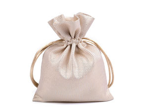 Elegantes, schimmerndes Satin-Geschenksäckchen mit Metallic-Lurex & Kordelzug, 10x13 cm