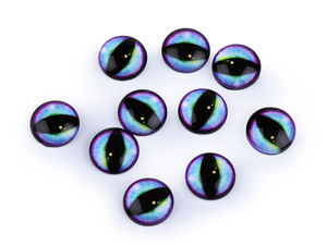 Premium runde Glasaugen zum Basteln - Katzen- & Drachenaugen-Cabochons für DIY-Schmuck & Spielzeugherstellung (10 mm & 12 mm)