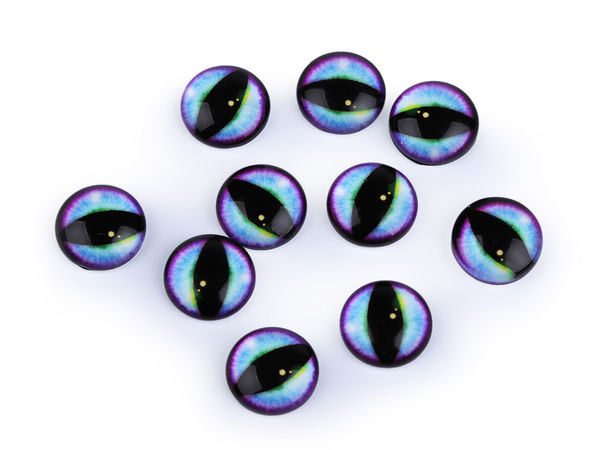 Premium runde Glasaugen zum Basteln - Katzen- & Drachenaugen-Cabochons für DIY-Schmuck & Spielzeugherstellung (10 mm & 12 mm)
