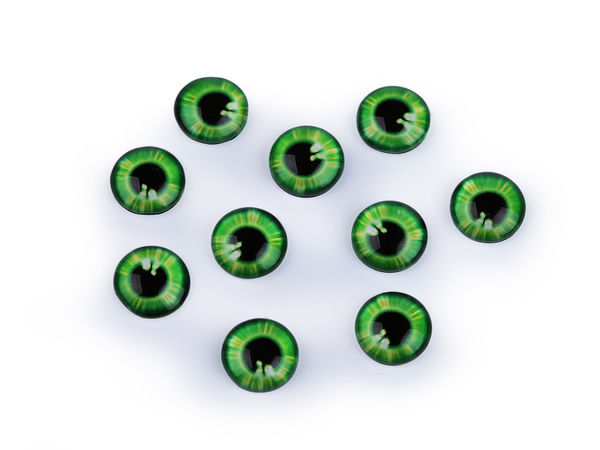 Realistische runde Glasaugen-Cabochons für Bastelarbeiten & Schmuckherstellung (10 mm & 12 mm)