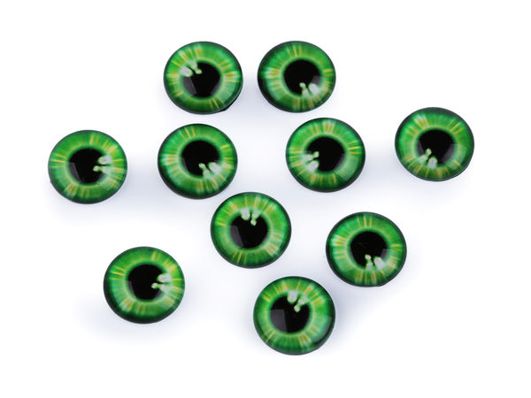 Realistische runde Glasaugen-Cabochons für Bastelarbeiten & Schmuckherstellung (10 mm & 12 mm)
