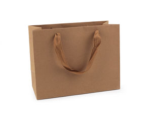 Premium Geschenktüte aus Kraftpapier mit Bandhenkeln (23 x 17,5 cm) – Personalisierbare Tasche für Bastelbedarf und Firmenevents