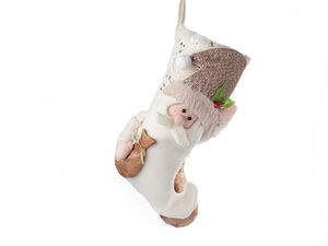 Weihnachtsstrumpf mit 3D-Applikation - Festlicher Nikolausstiefel & Geschenksack (25 x 50 cm)