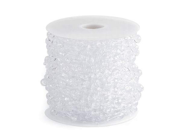 Elegante transparente Perlengirlande - Vielseitige Perlen auf Nylonschnur für Hochzeitstischdeko, Blumensträuße und Frisuren