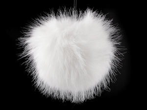 Premium Kunstfell-Bommel mit elastischer Schlaufe (11 cm) - Flauschiger Pompon und Taschenanhänger