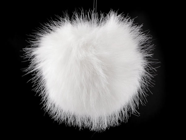 Premium Kunstfell-Bommel mit elastischer Schlaufe (11 cm) - Flauschiger Pompon und Taschenanhänger