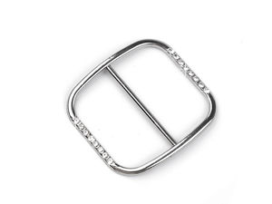 Elegante Strass-Zierschnalle für 40-mm-Bänder - Premium-Metall-Accessoire in Nickel für Abendmode, Braut- und Abschlussballkleider