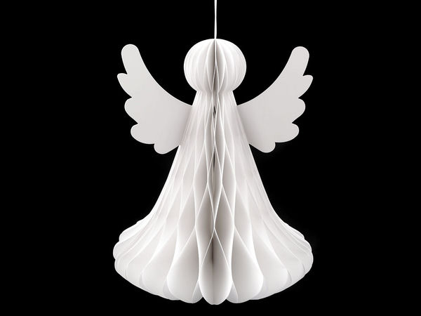 Faltbarer Engel aus Wabenpapier zum Aufhängen, 32 cm