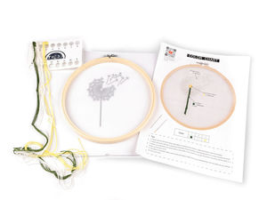 ` tags with no extra text outside the tags.
NAME: DIY-Stickset Blumenmotiv auf transparentem Tüll mit Bambus-Stickrahmen – Vorgedrucktes botanisches Design, Mouliné-Stickgarn & Nadel-Set
