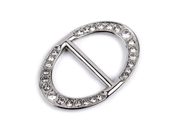 Design-Schnalle mit Strasssteinen, 19 mm