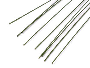Grüner papierummantelter Blumendraht - Ø 0,8 mm x 60 cm | Biegsamer Floristendraht für Kränze, Ikebana & Bastelarbeiten
