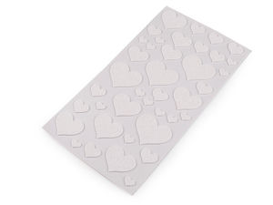 Selbstklebende Glitzer-Moosgummi-Herzen - Verschiedene Größen für Scrapbooking und Bastelarbeiten