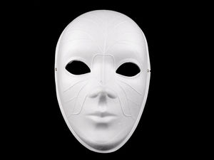 Bemalbare venezianische DIY-Karnevals-Augenmaske - Weiße Papiermaske zum Basteln und Dekorieren