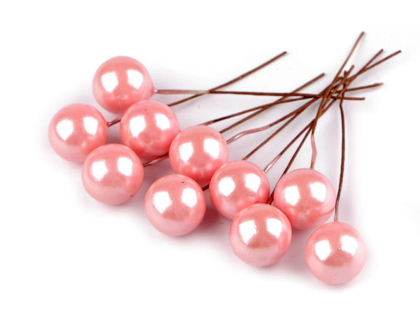 Premium Deko-Beerenkugeln an flexiblem Floristendraht (1,5 cm) - Floristik- & Bastelbedarf