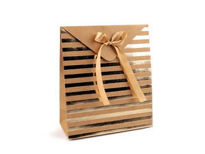 Dekorative Geschenkboxen aus Kraftpapier mit Satinbandschleifen (2er-Pack) - Hochwertige Metalldrucke in verschiedenen Designs für kleine Geschenke