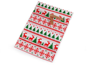 Weihnachtliche Geschenk- und Süßigkeitenbeutel mit Satinband-Kordelzug, matte halbtransparente Geschenktütchen (23 x 33 cm)