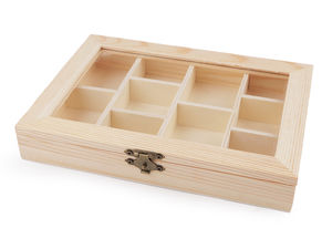 Holzbox mit Glasfenster