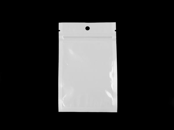 Premium-Druckverschlussbeutel mit Aufhängeloch, transparente Vorderseite (8 x 13 cm)