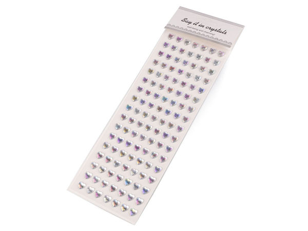 Premium selbstklebende Herz-Strassstreifen für Bastelarbeiten und Scrapbooking, Ø10 mm