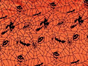 Dekorativer Satinstoff, Halloween / Hexe